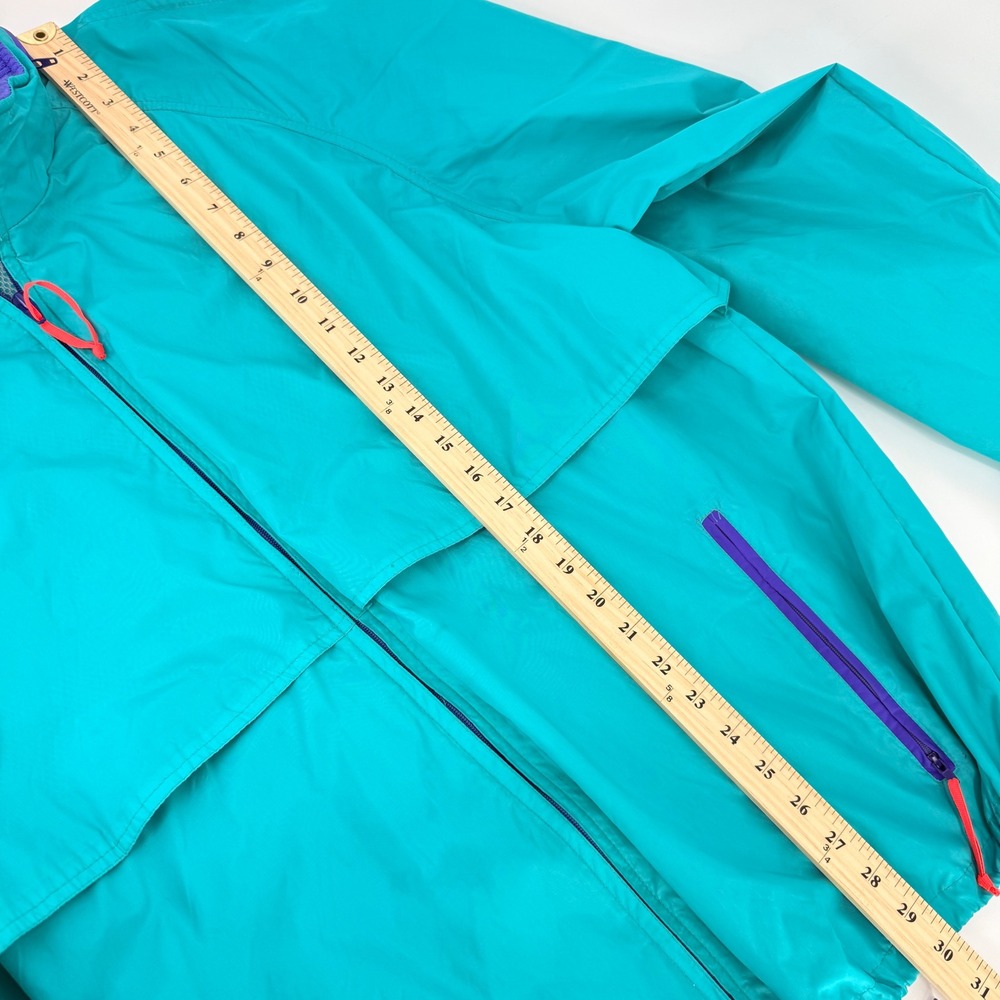 VTG Woolrich Men's Windbreaker XL Teal Purple Jacket A121 Sea Jade Packable‎ Bag - Picture 5 of 9